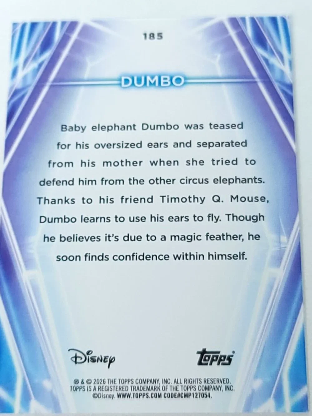 Dumbo Topps 2026 Disney Neon Gold Holo Parallel Limited 29/50 - Picture 4 of 4